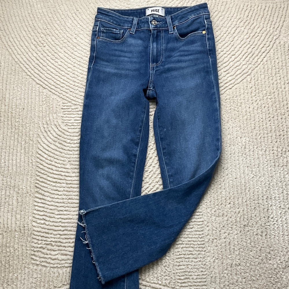 PAIGE Women's Indigo Colette Crop Flare Jeans Size 25